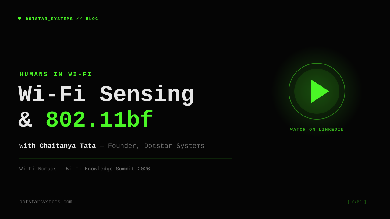 Humans in Wi-Fi: Chaitanya Tata on Wi-Fi Sensing and 802.11bf
